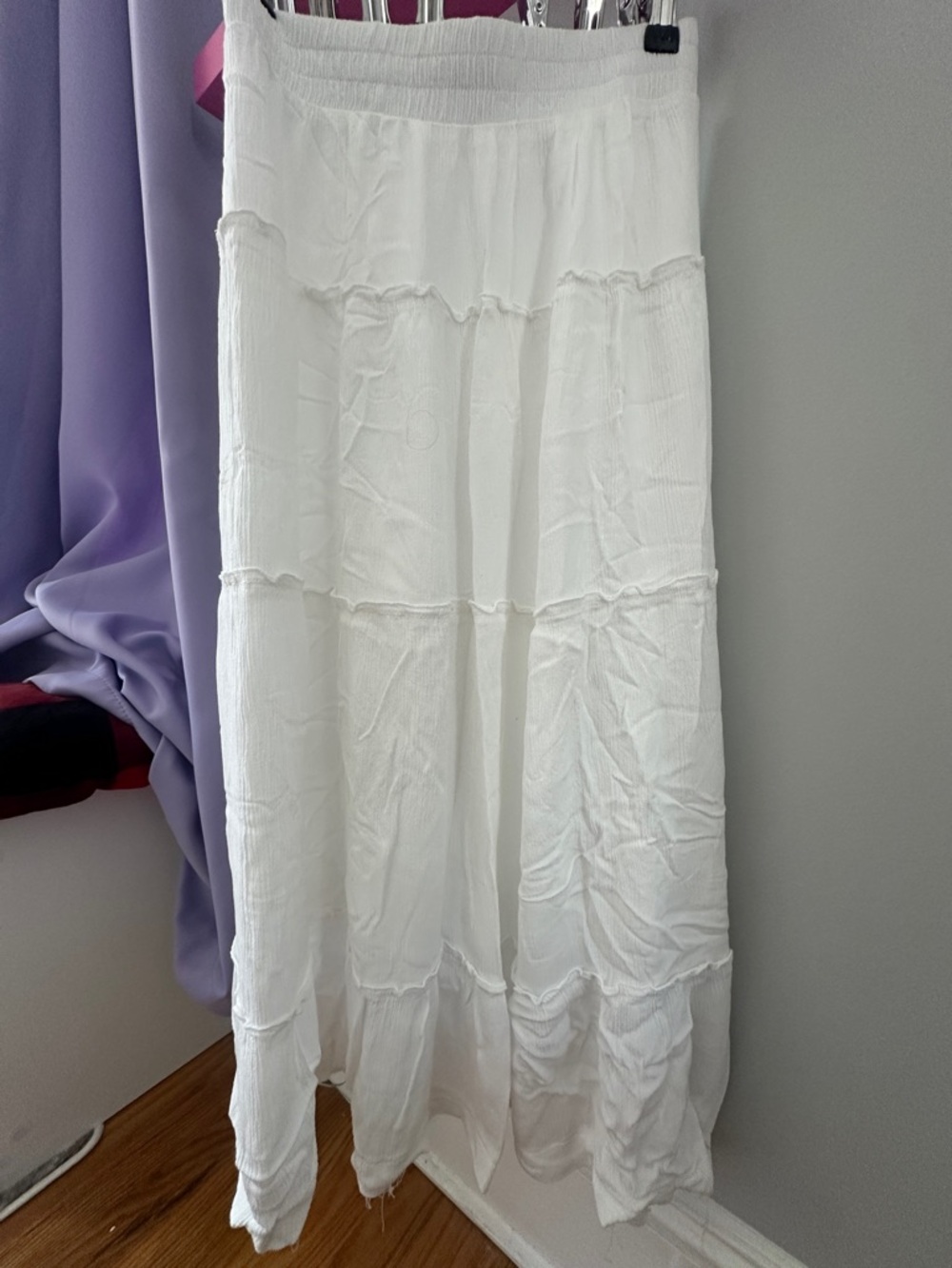 White Tiered Maxi Skirt - Women's Flowing Summer Skirt